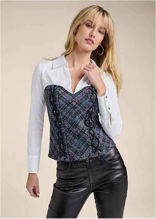 Layered Tweed Bustier Top Product Image