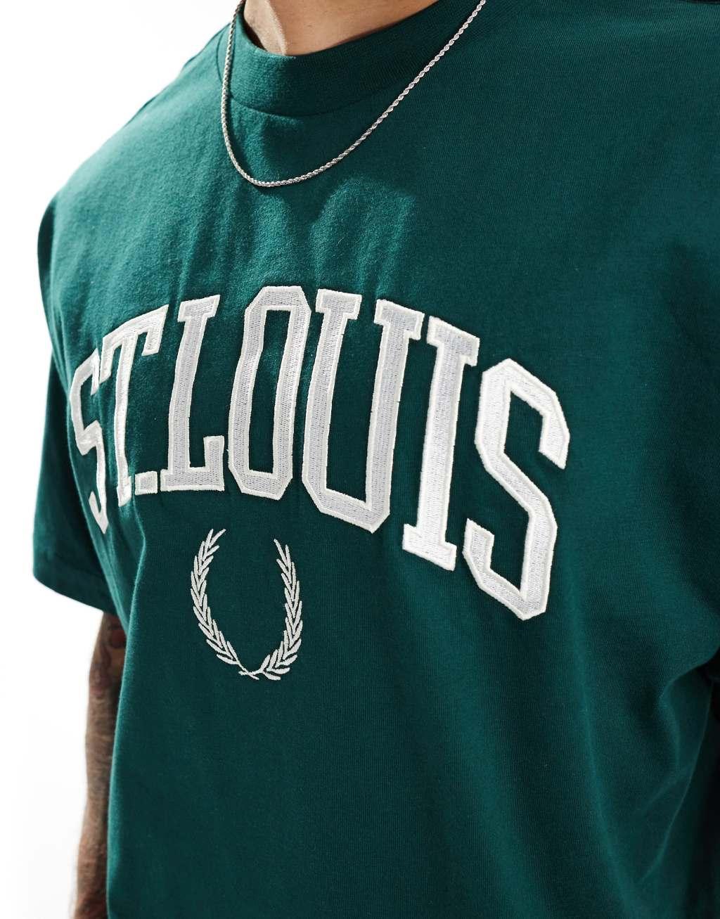 Cotton On box fit St Louis T-shirt in green Product Image