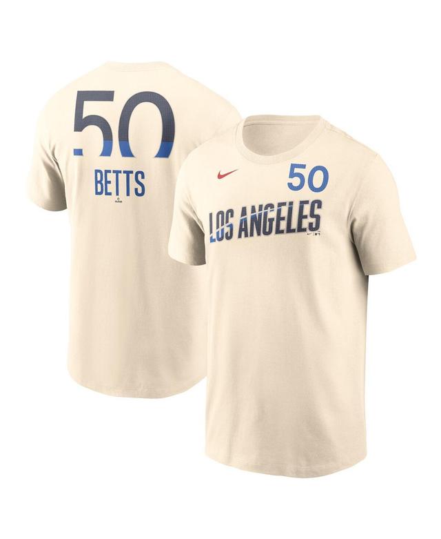 Nike Mens Mookie Betts Cream Los Angeles Dodgers 2024 City Connect Fuse Name Number T-Shirt - Cream Product Image