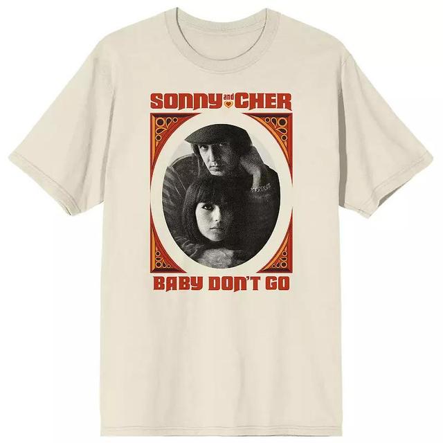 Mens Sonny & Cher Baby Dont Go Graphic Tee Beige Product Image