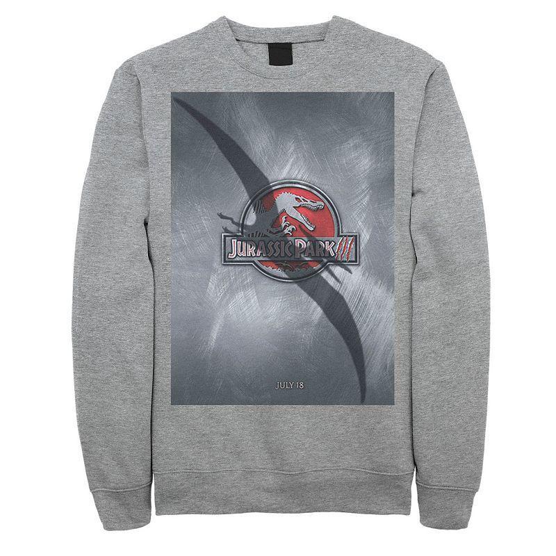 Mens Jurassic Park 3 Movie Poster Pterodactyl Sweatshirt Athletic Grey Product Image