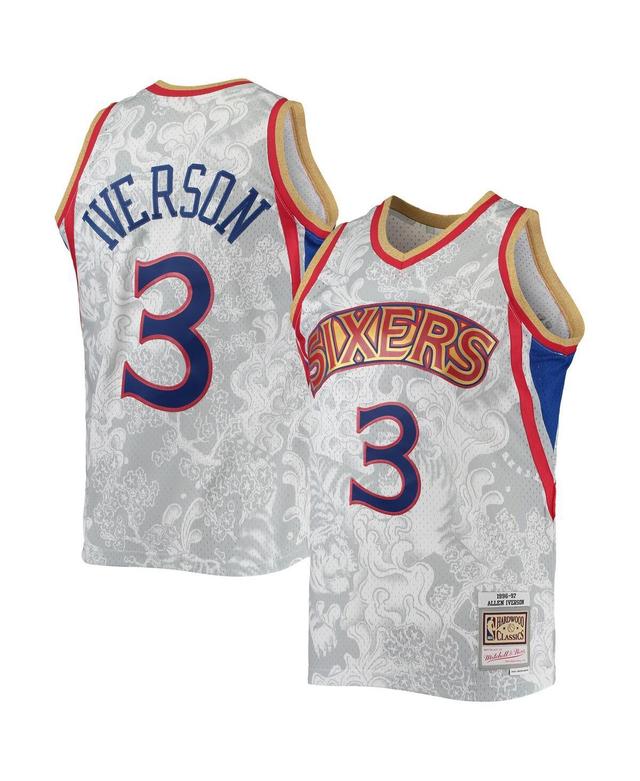 Mens Mitchell & Ness Allen Iverson White Philadelphia 76ers Hardwood Classics 1996/97 Lunar New Year Swingman Jersey Product Image