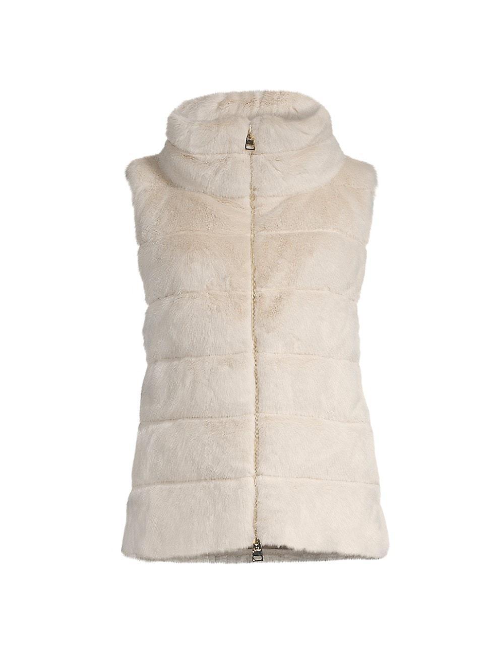 Womens Faux Fur Down Puffer Vest Product Image