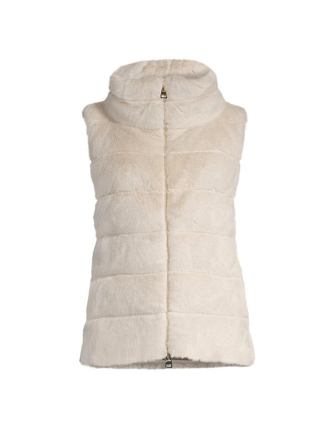 Womens Faux Fur Down Puffer Vest Product Image