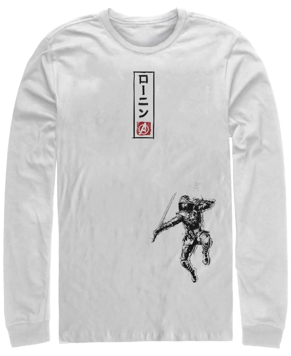 Mens Marvel Ronin Kanji Portrait Long Sleeve Graphic Tee White Product Image