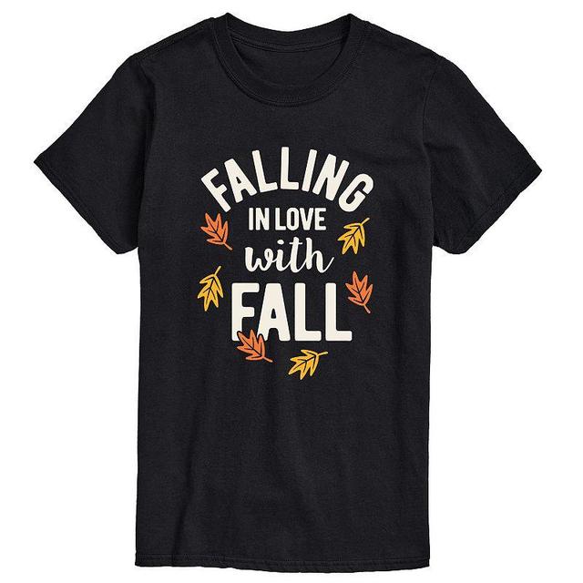 Big & Tall Falling In Love Fall Tee, Mens Black Product Image