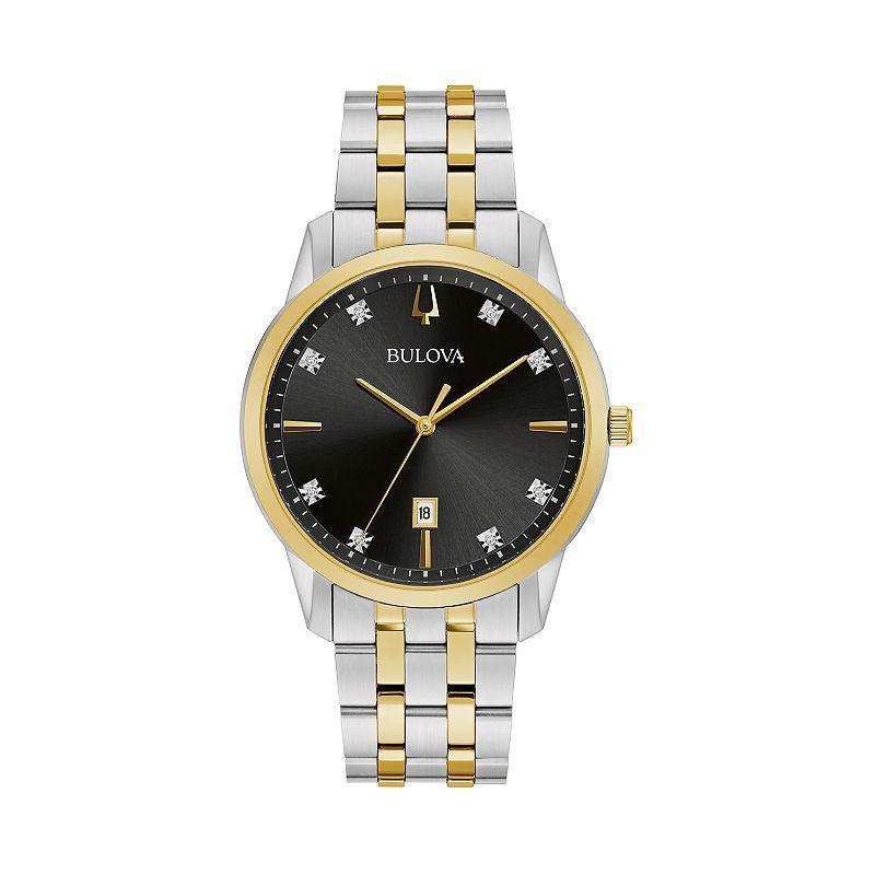 Bulova Mens Diamond Accent Two-Tone Stainless Steel Watch - 98D165 Two Tone Product Image