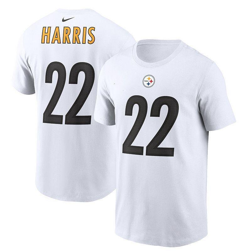 Mens Nike Najee Harris White Pittsburgh Steelers Player Name Number T-shirt Product Image