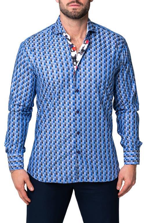 Maceoo Einstein Burn Blue Button-Up Shirt Product Image