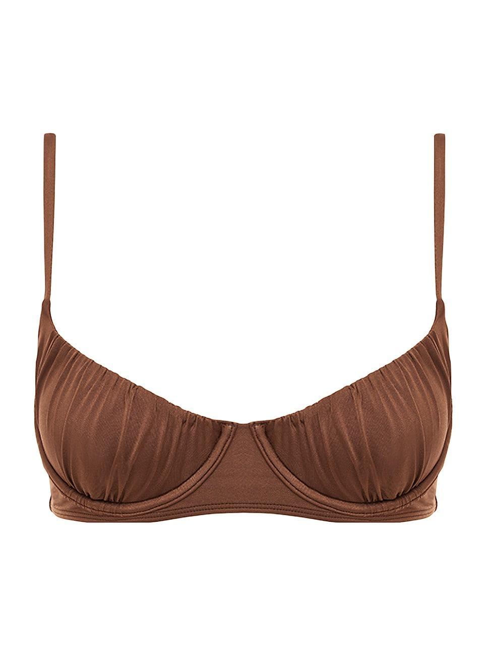 Womens Ruched Balconette Bikini Top Product Image