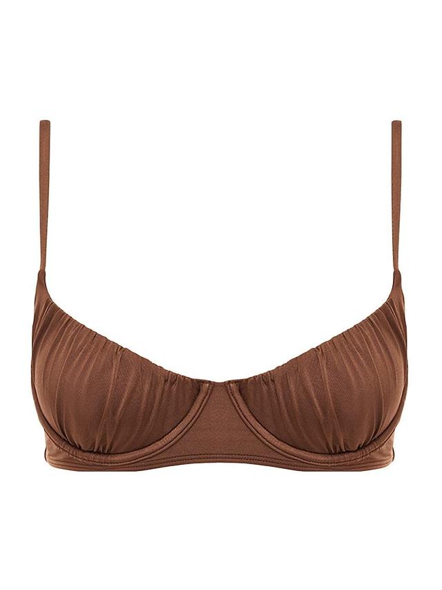 Womens Ruched Balconette Bikini Top Product Image