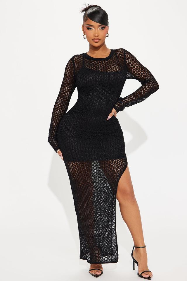 Eileen Crochet Maxi Dress - Black Product Image