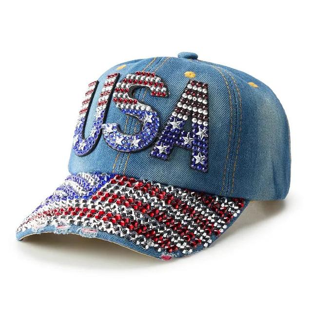 Womens Collection XIIX USA Flag Baseball Hat, Blue Product Image