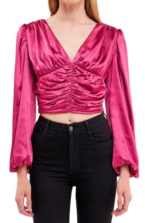 Endless Rose Ruched Satin Crop Top Product Image