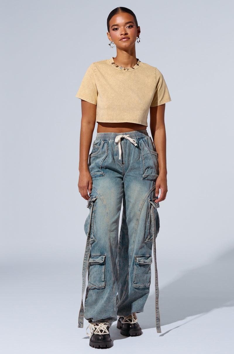 THINK ABOUT IT DENIM CARGO PANT Product Image