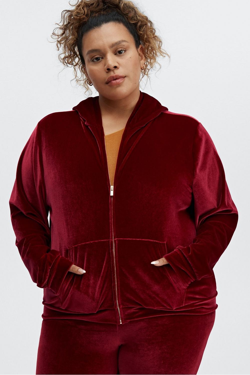 Fabletics Donna Velour Hoodie Womens red plus Size 4X Product Image