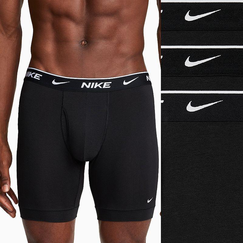 Mens Nike Dri-FIT Essential 3-pack Stretch Long-Leg Boxer Briefs Black Product Image