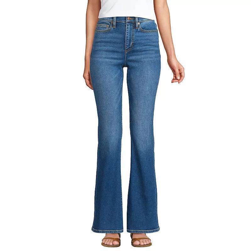 Lands End Womens Recover Denim High Rise Skinny Flare Jeans Product Image