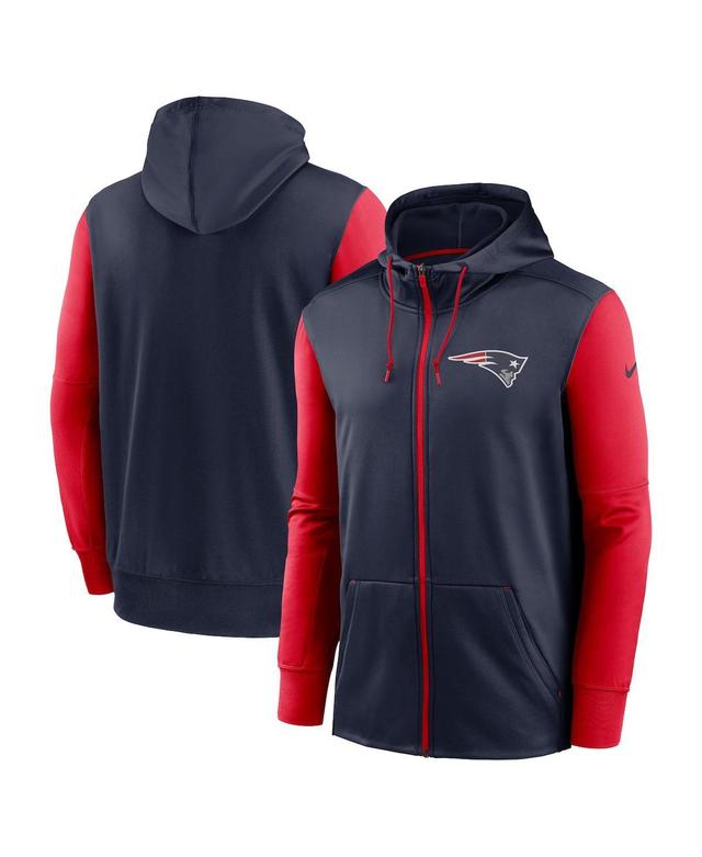 Mens Nike New England Patriots Performance Full-Zip Hoodie Blue Product Image