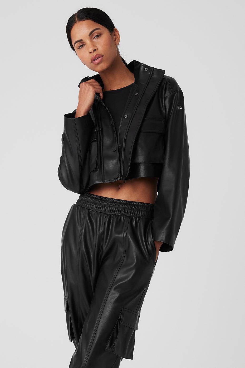 Faux Leather Power Hour Jacket - Black Product Image