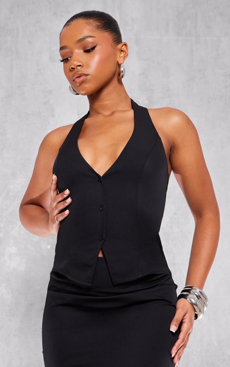 Black Vest Detail Maxi Dress Product Image