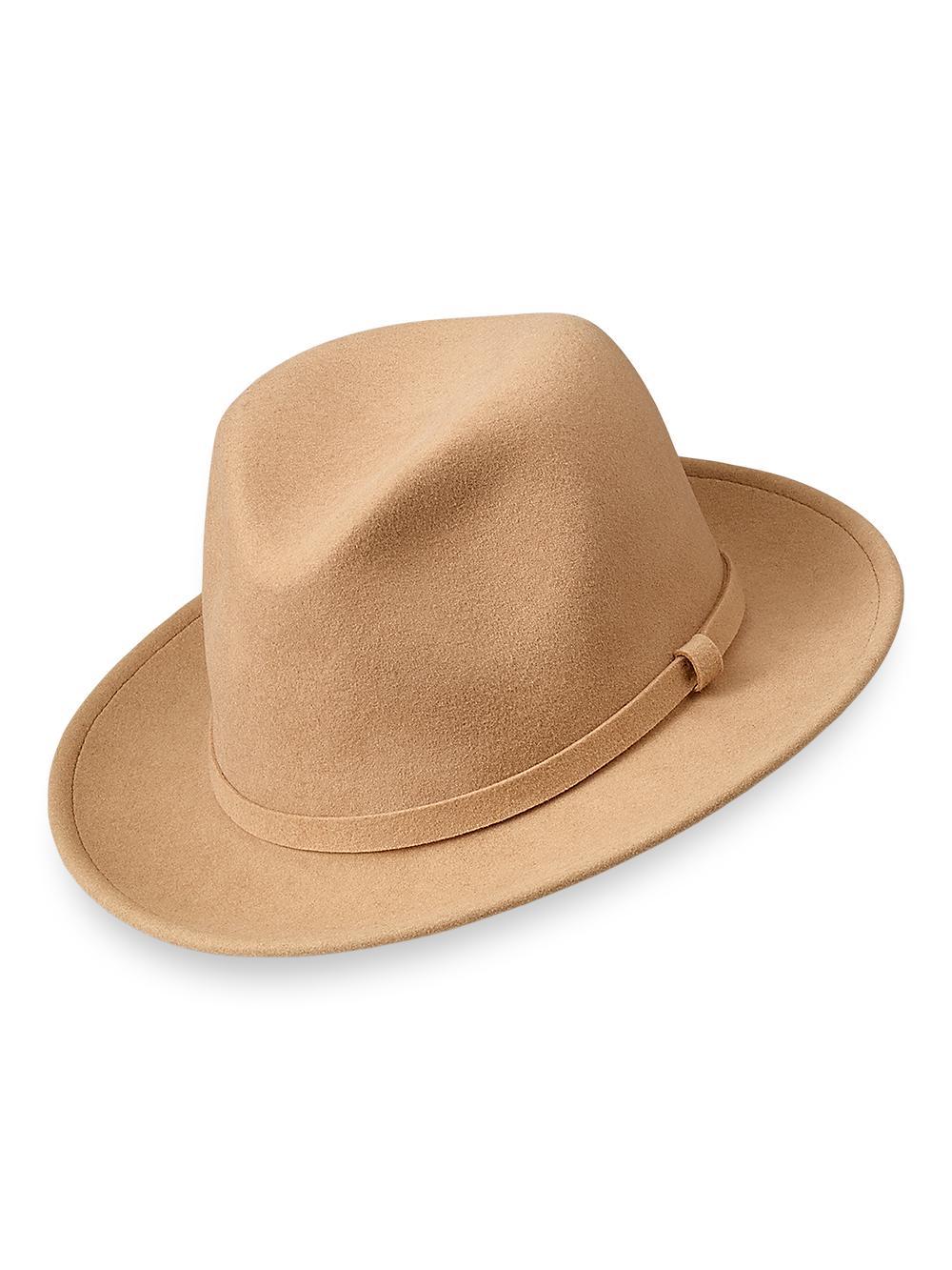 Wool Fedora With Grosgrain Ribbon - Sand Product Image