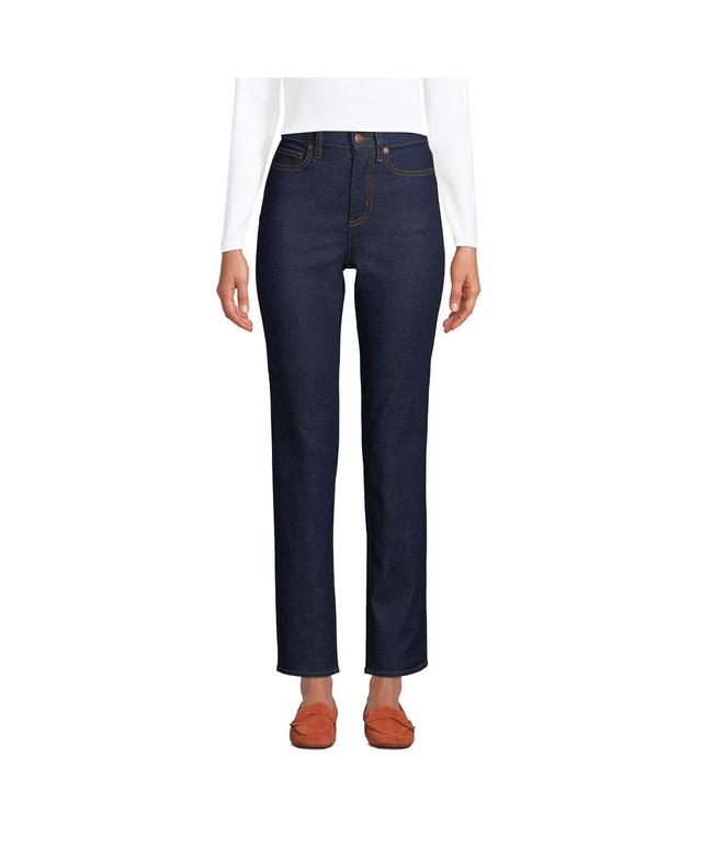 Womens Lands End Recover High Rise Straight-Leg Ankle Jeans Product Image