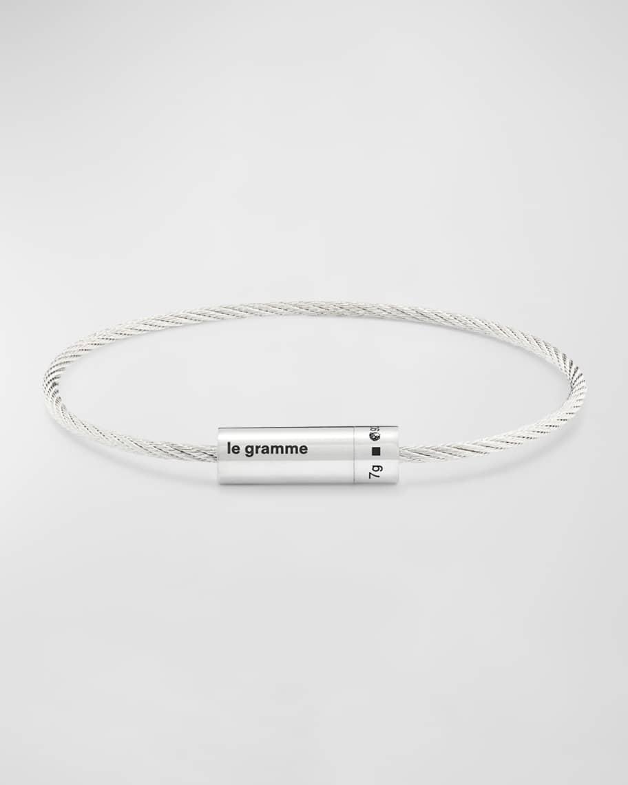 Men's Polished Sterling Silver Cable Bracelet Product Image