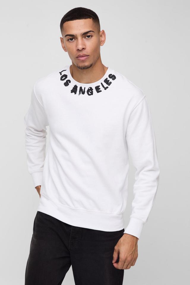 Los Angeles Neck Graphic Sweatshirt | boohooMAN USA Product Image