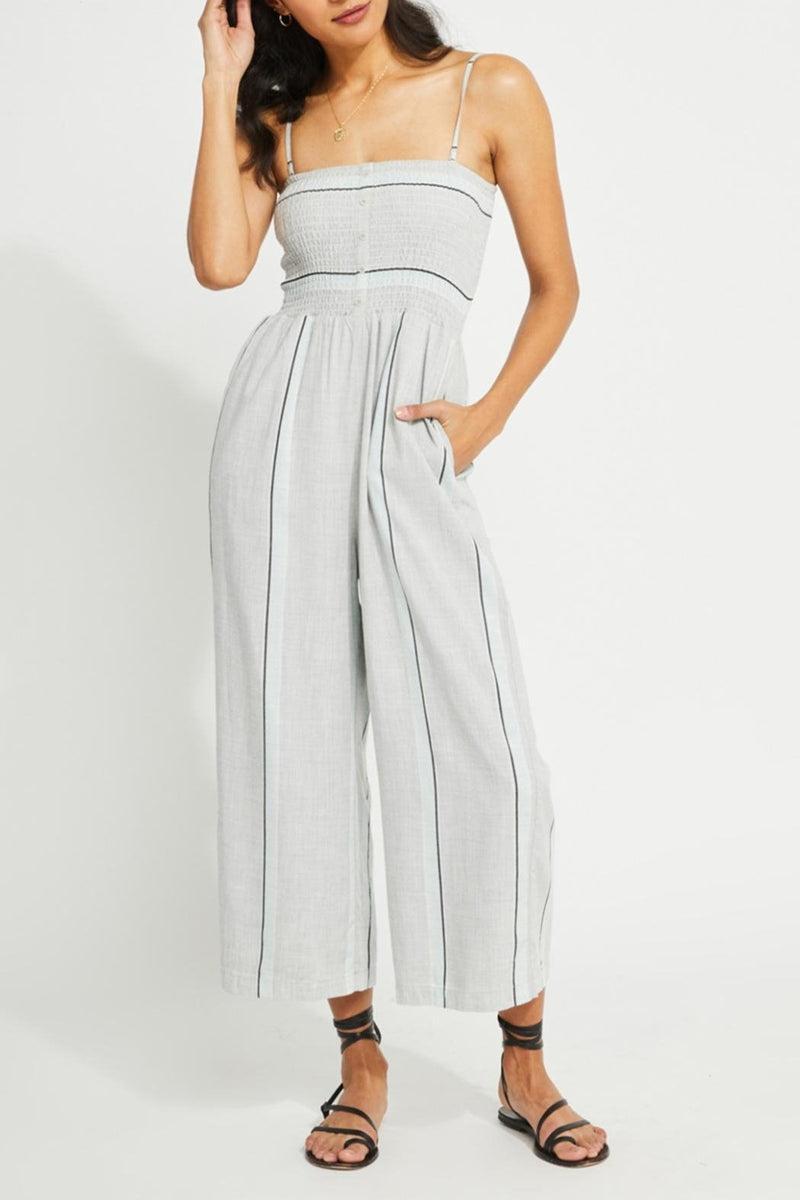 Striped Smocked Jumpsuit Product Image