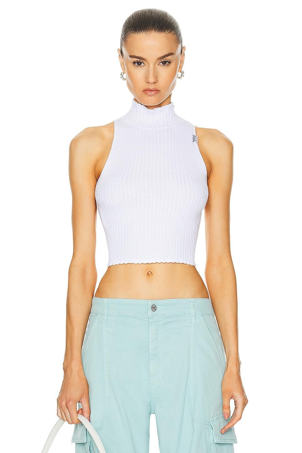 Moschino Jeans Mock-neck Tank Top White. (also in S). product image