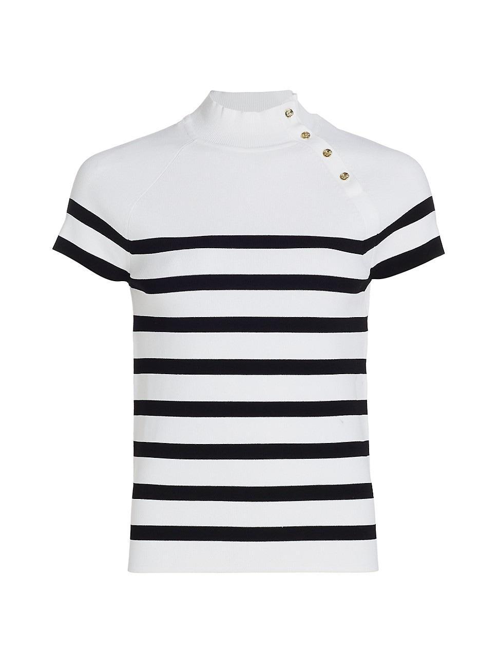 Womens The Cindy Striped Short-Sleeve Sweater Product Image