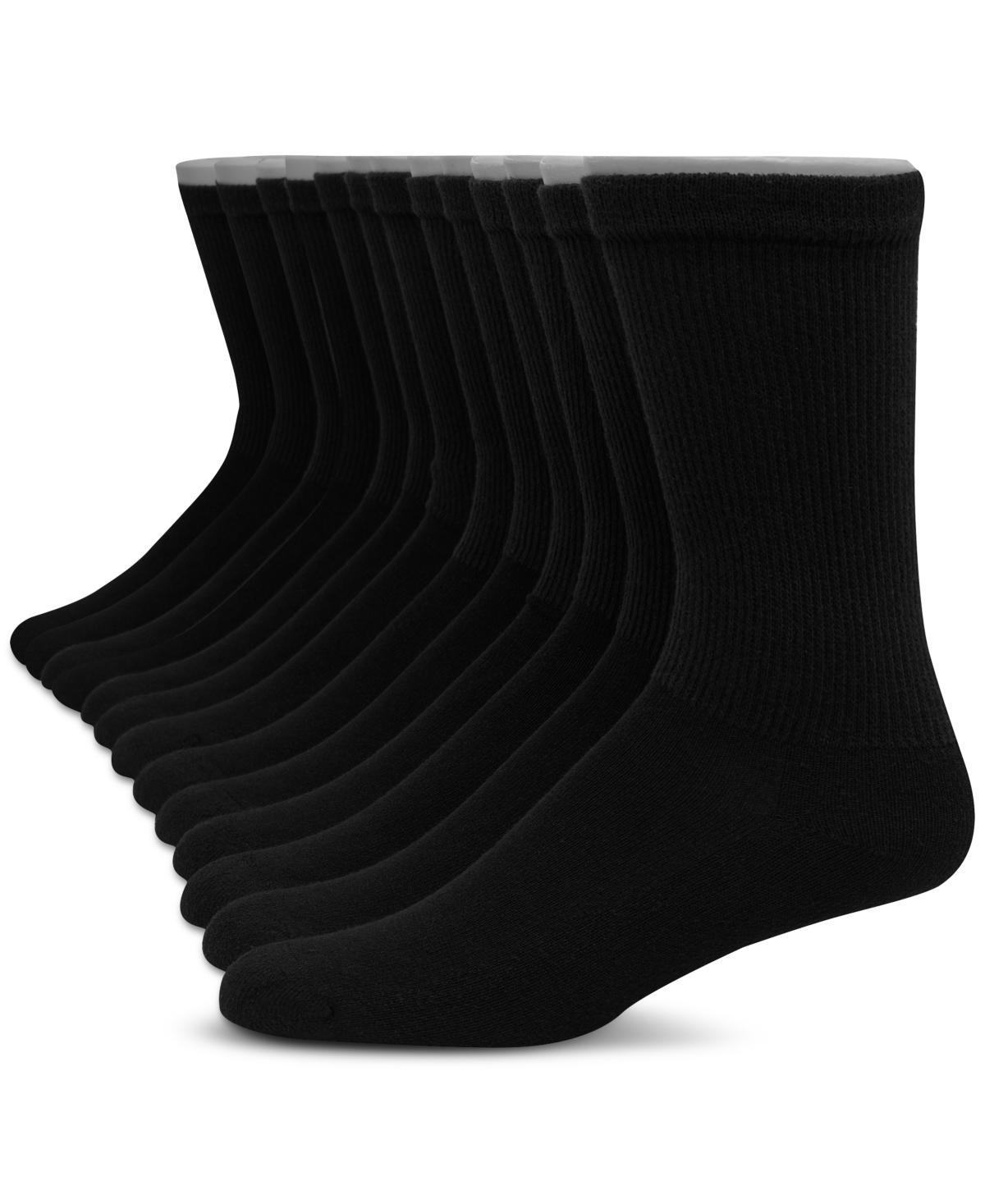 Mens Hanes Ultimate 12-pack Soft & Durable Crew Socks Grey Product Image