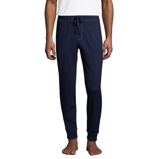 Lands' End Men's Lands' End Knit Jersey Joggers, Size: Large, Dark Blue - Size: L Product Image