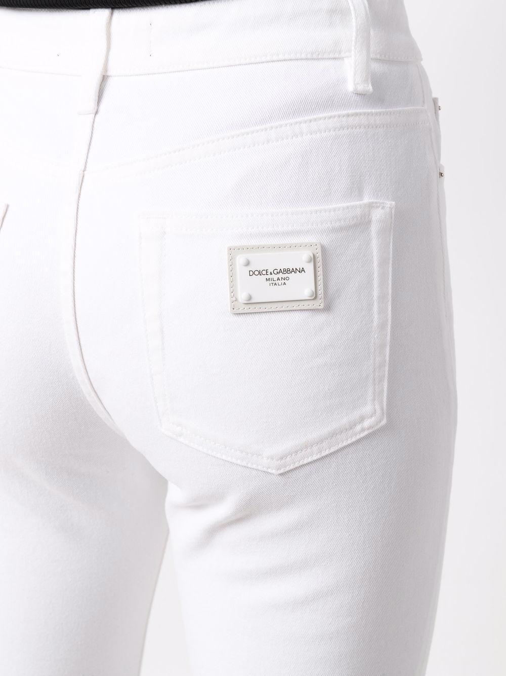 DOLCE & GABBANA Audrey High Waist Ankle Skinny Jeans In White Product Image