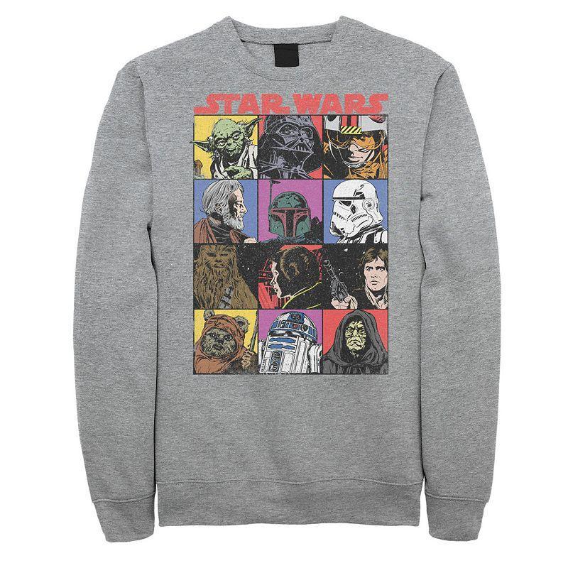 Big & Tall Star Wars Comic Strip Cartoon Group Sweatshirt, Mens, Size: 3XL Tall, Med Grey Product Image