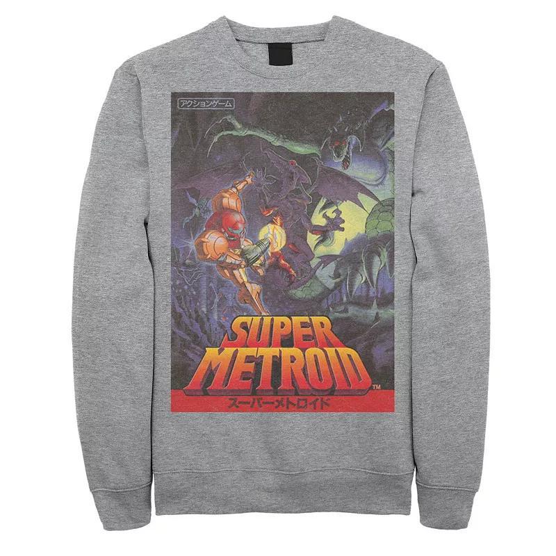 Mens Nintendo Samus Super Metroid Cover Sweatshirt Athletic Grey Product Image