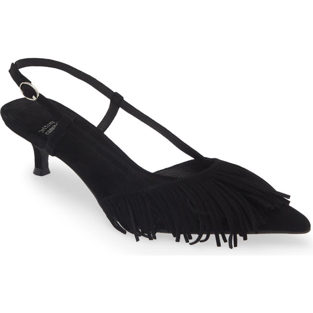 Lasso Me Slingback Pointed Toe Pump In Black Suede Product Image