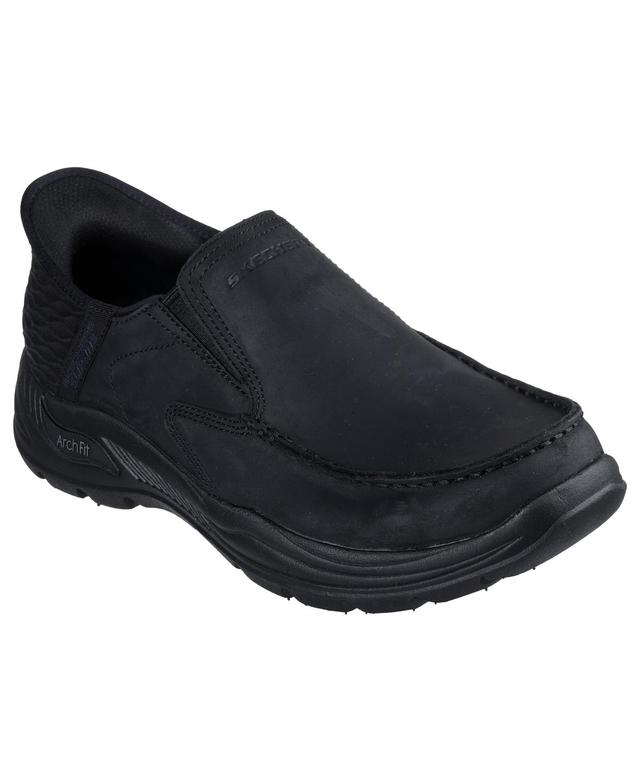 Skechers Mens Relaxed Fit Arch Fit Slip-Ins: Motley Leather Low Slip-On Casual Sneakers from Finish Line Product Image