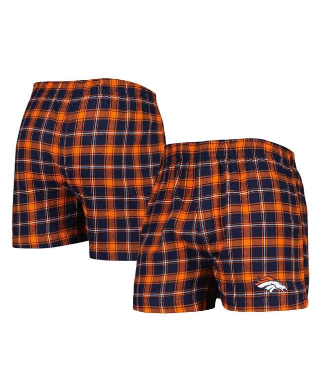 Mens Concepts Sport Navy Denver Broncos Ledger Flannel Boxers - Navy Product Image