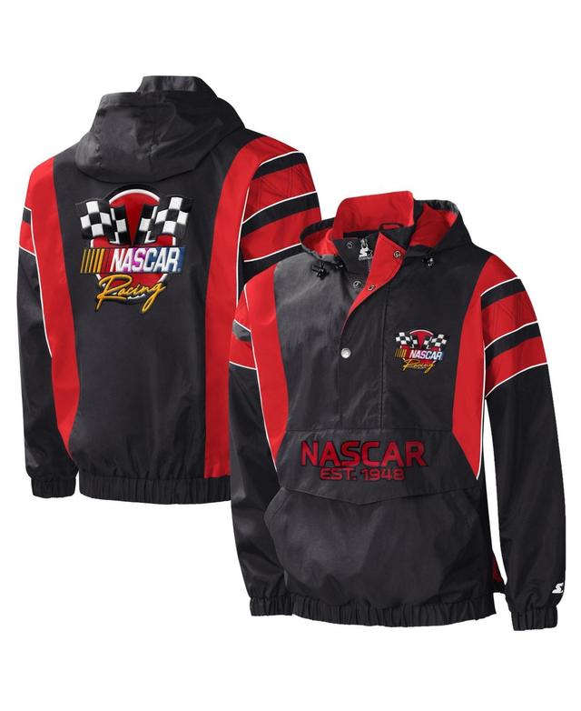 Mens Starter Black Nascar Impact Half-Snap Pullover Jacket - Black Product Image