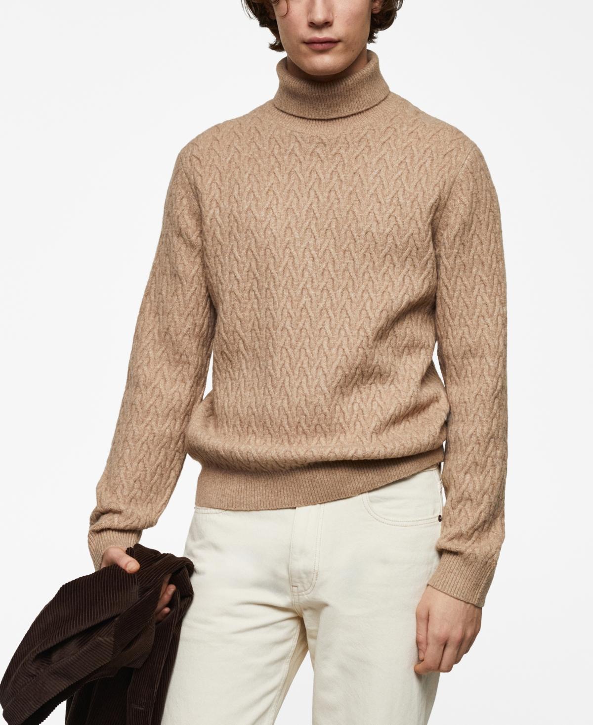 Braided turtleneck sweater - Men | MANGO USA Product Image