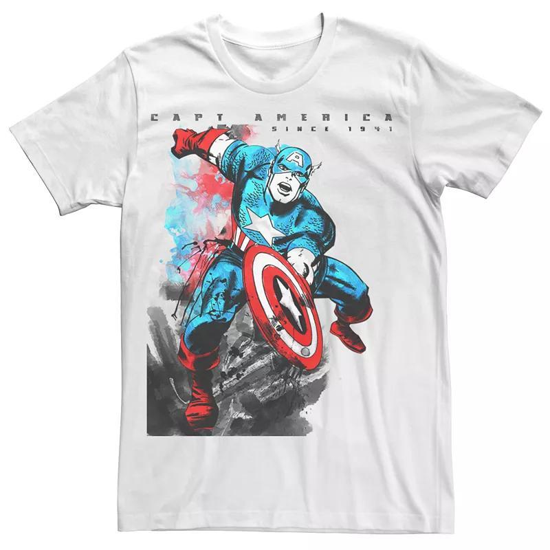 Mens Captain America Watercolor Tee Product Image