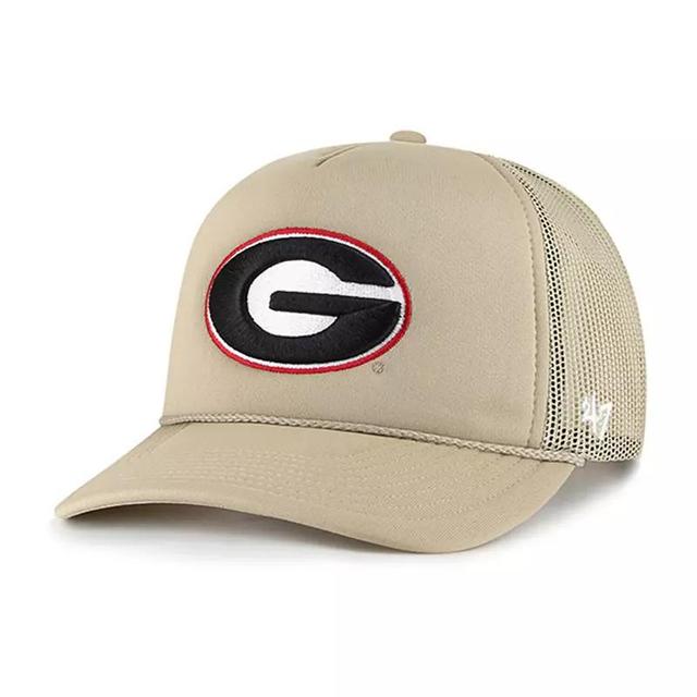 Mens 47 Khaki Georgia Bulldogs Foam Front Mesh Trucker Snapback Hat Product Image