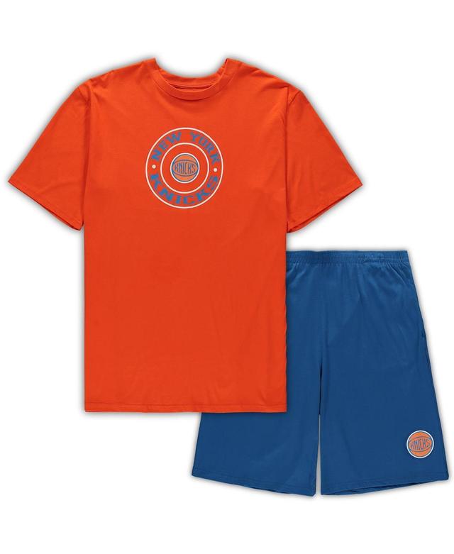 Mens Concepts Sport /Blue New York Knicks Big & Tall T-Shirt & Shorts Sleep Set Product Image