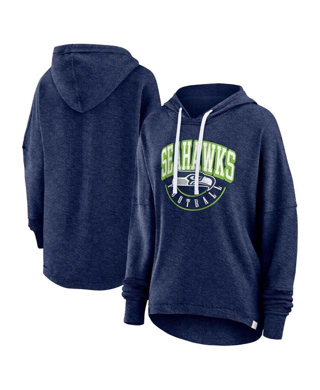 Womens Fanatics Branded Seattle Seahawks Lightewight Modest Crop Lounge Helmet Arch Pullover Hoodie Blue Product Image