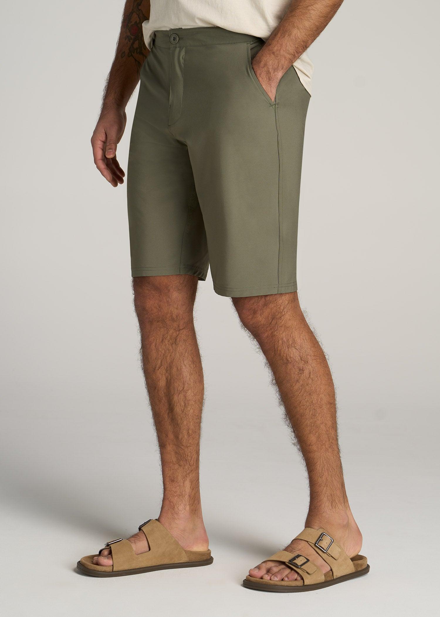 Hybrid Shorts for Tall Men in Olive Male Product Image