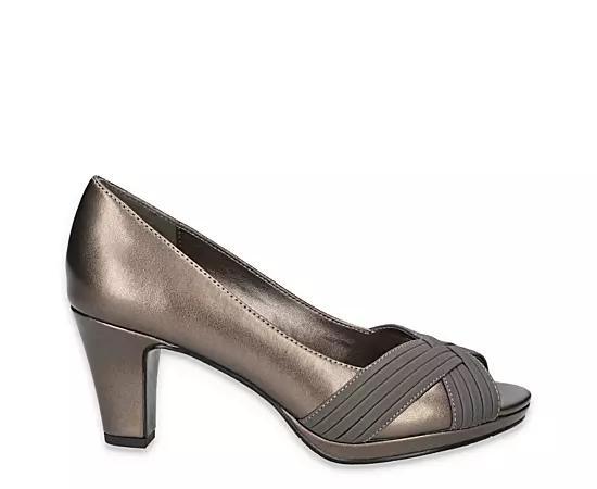 Easy Street Womens Lavish Platform Peep Toe Pumps Silver Product Image