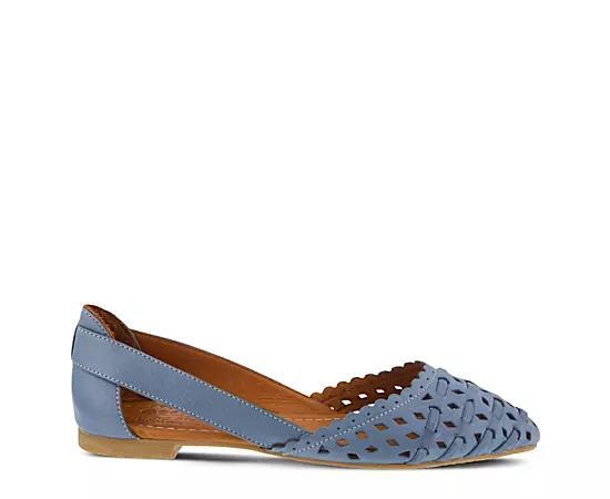 Spring Step Delorse Womens Leather Flats Blue Blue Product Image