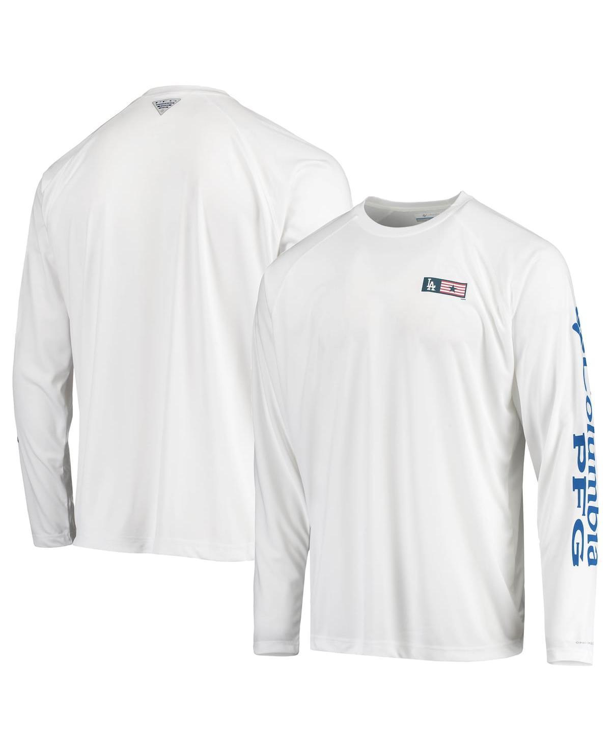 Mens Columbia Los Angeles Dodgers Americana Terminal Tackle Omni-Shade Raglan Long Sleeve T-Shirt Product Image